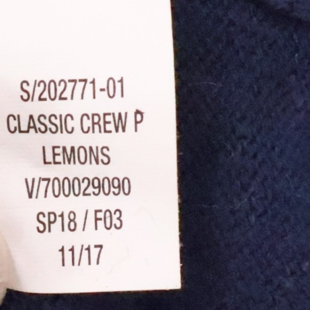 Old Navy Lemon‎ Print Sweater Womens Preppy Navy Blue Cotton Crewneck Size S - Picture 7 of 9